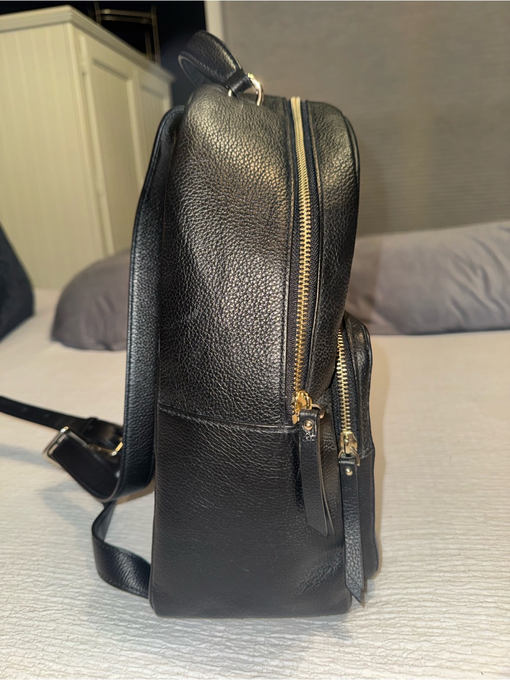 kate spade Black Pebbled Leather Backpack with Gold Hardware - Picture 5 of 8